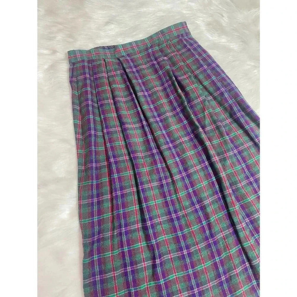 Vintage Doncaster Plaid Pleated Skirt - Picture 1 of 6
